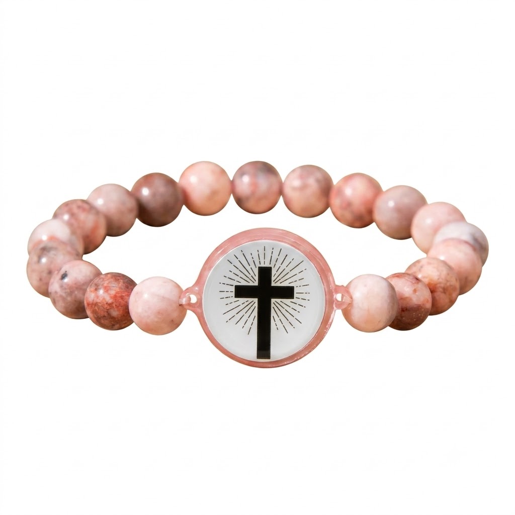 Bracelet Bible Beads — effet Rhodochrosite