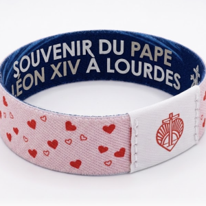 Bracelet Bible Band — Petits Cœurs et Souvenir du Pape à Lourdes