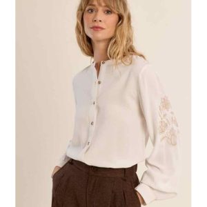 CHEMISE COL MAO BRODÉE - MOLLY BRACKEN