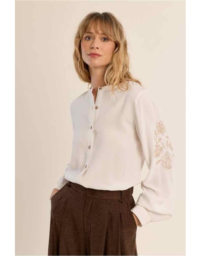 CHEMISE COL MAO BRODÉE - MOLLY BRACKEN