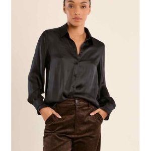 CHEMISE SATINÉE POIGNETS FESTONNES - MOLLY BRACKEN