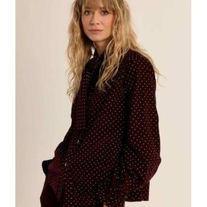 CHEMISE VELOURS CÔTELÉ COL LAVALLIÈRE - MOLLY BRACKEN