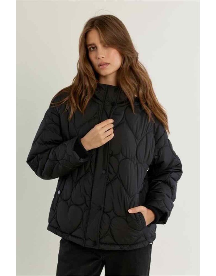DOUDOUNE MATELASSÉE À CAPUCHE MOTIF COEUR- MOLLY BRACKEN