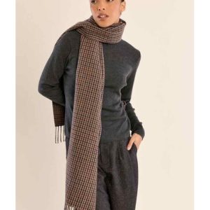 ECHARPE MOTIF CARREAUX ET FRANGES - MOLLY BRACKEN