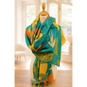 Etole en cachemire: fluor turquoise