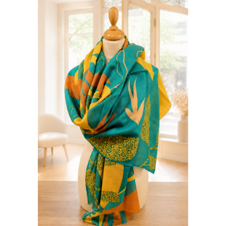 Etole en cachemire: fluor turquoise