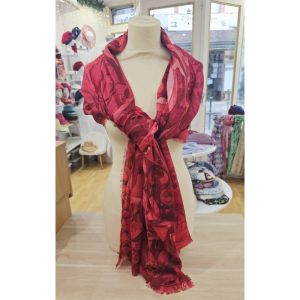 Etole en cachemire framboise