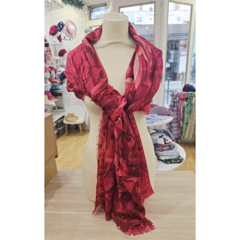 Etole en cachemire framboise