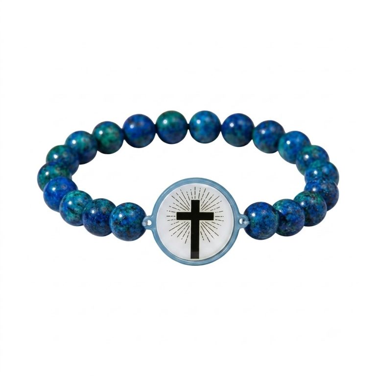 Bracelet Bible Beads — effet Azurite