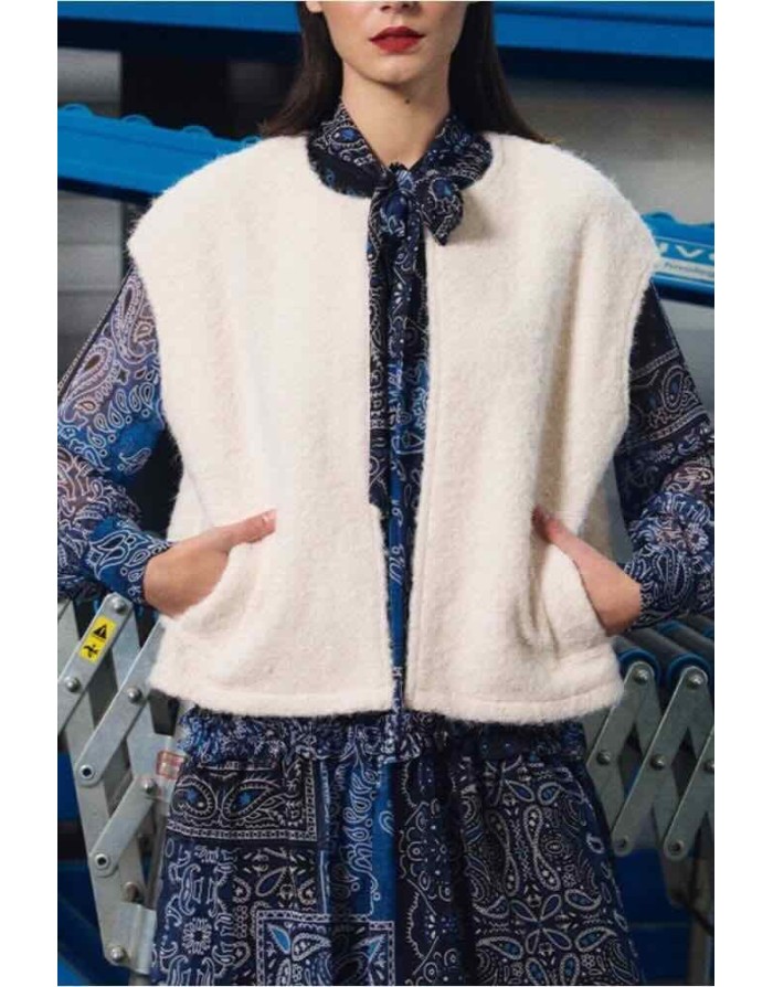 GILET SANS MANCHES MAILLE BOUCLETTE - LILI SIDONIO X MOLLY BRACKEN
