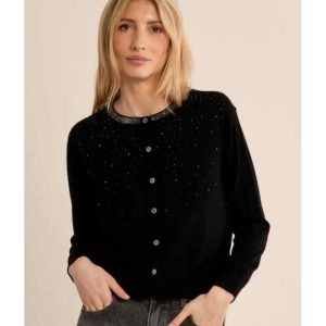 GILET NOIR ENCOLURE STRASSÉE - MOLLY BRACKEN