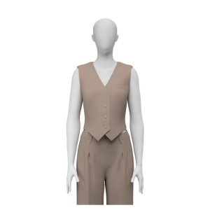 GILET SANS MANCHES CRÉPON TAUPE – GUESS