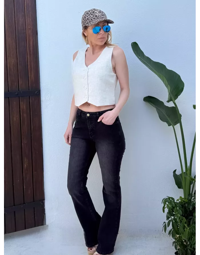 JEAN BOOT-CUT NOIR MOLLY BRACKEN
