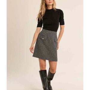 JUPE FAÇON TWEED TAILLE HAUTE  - MOLLY BRACKEN