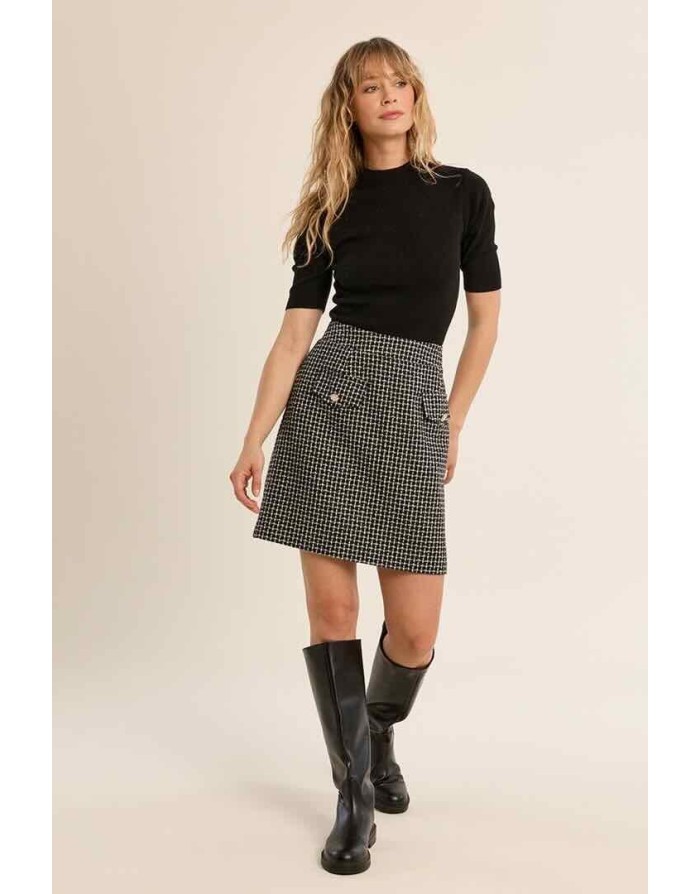 JUPE FAÇON TWEED TAILLE HAUTE  - MOLLY BRACKEN