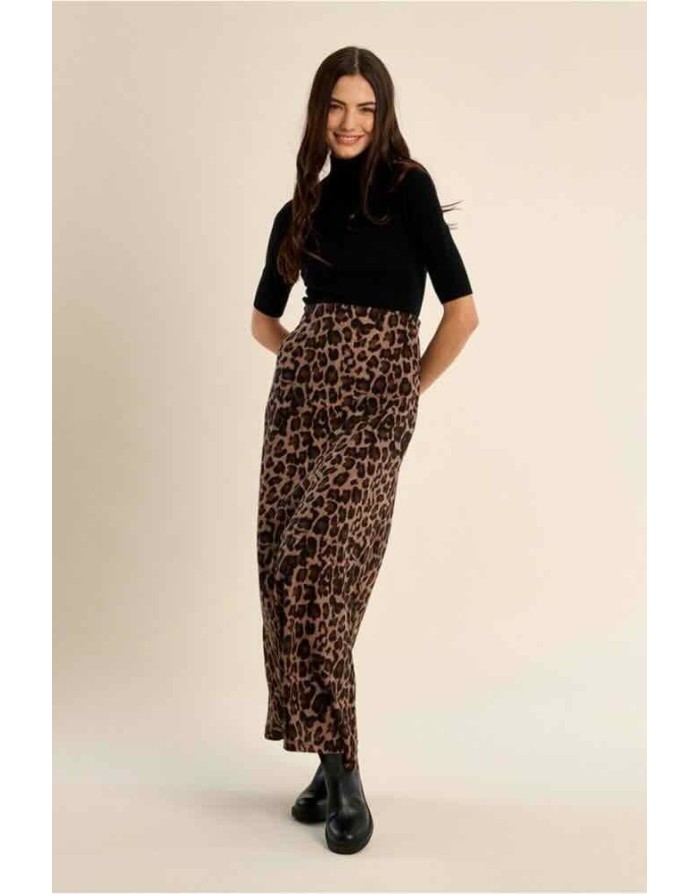 JUPE MIDI IMPRIMÉE LEOPARD - MOLLY BRACKEN