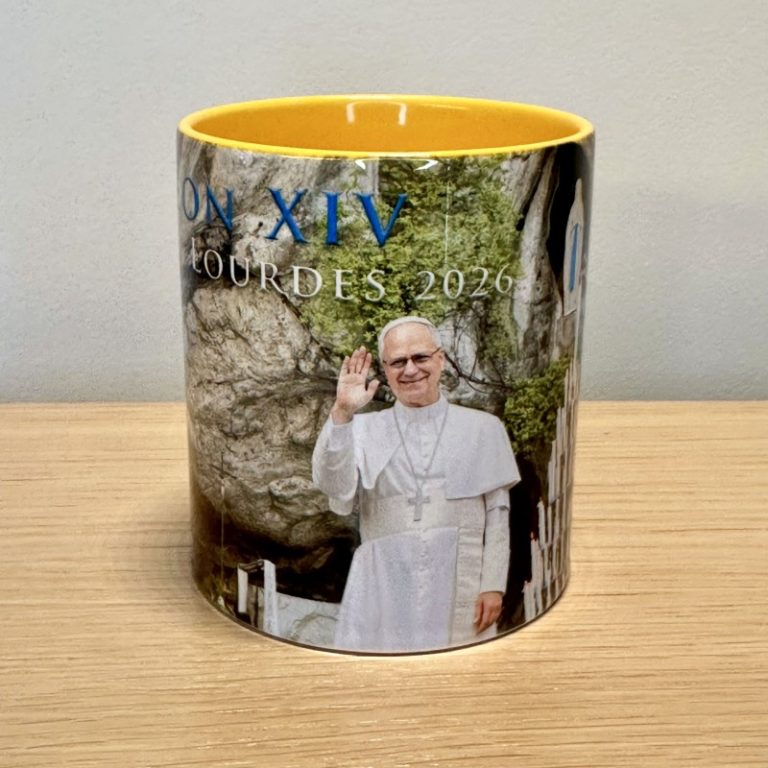 Mug Pape Léon XIV Grotte de Lourdes
