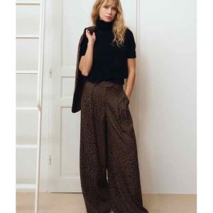PANTALON TAILLE HAUTE À PINCES IMPRIMÉ LÉOPARD - MOLLY BRACKEN