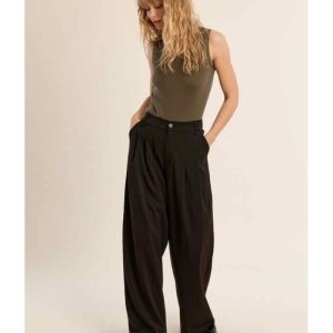 PANTALON LARGE À PLIS TAILLE HAUTE - MOLLY BRACKEN