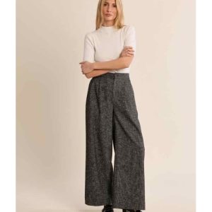 PANTALON LARGE TAILLE HAUTE COLORIS CHINÉ - MOLLY BRACKEN