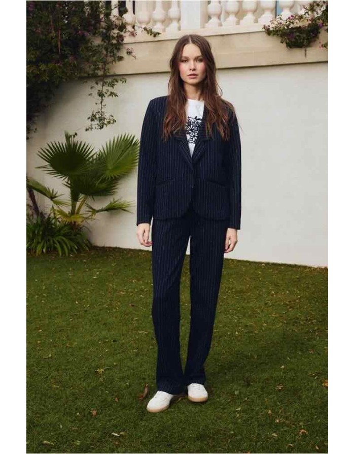 PANTALON TAILLEUR DROIT RAYURES  - MOLLY BRACKEN