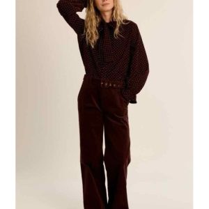 PANTALON VELOURS CÔTELÉ CINTRÉ - MOLLY BRACKEN