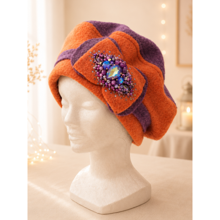 PRECIEUX violet chiné / orange