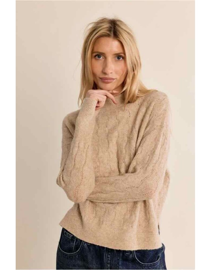 PULL MAILLE AJOURÉE COL MONTANT - MOLLY BRACKEN