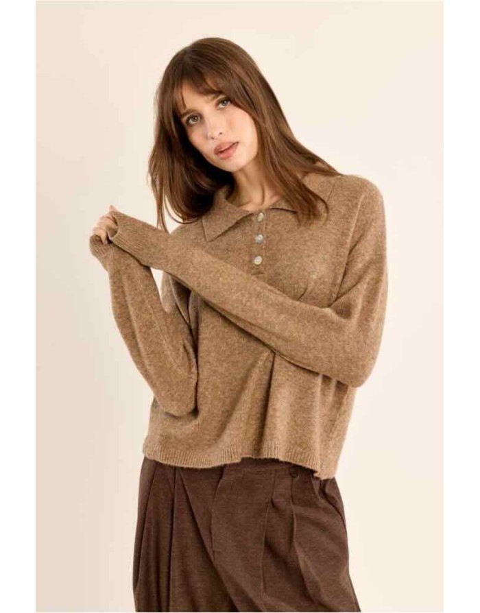 PULL POLO MAILLE CAMEL MOLLY BRACKEN