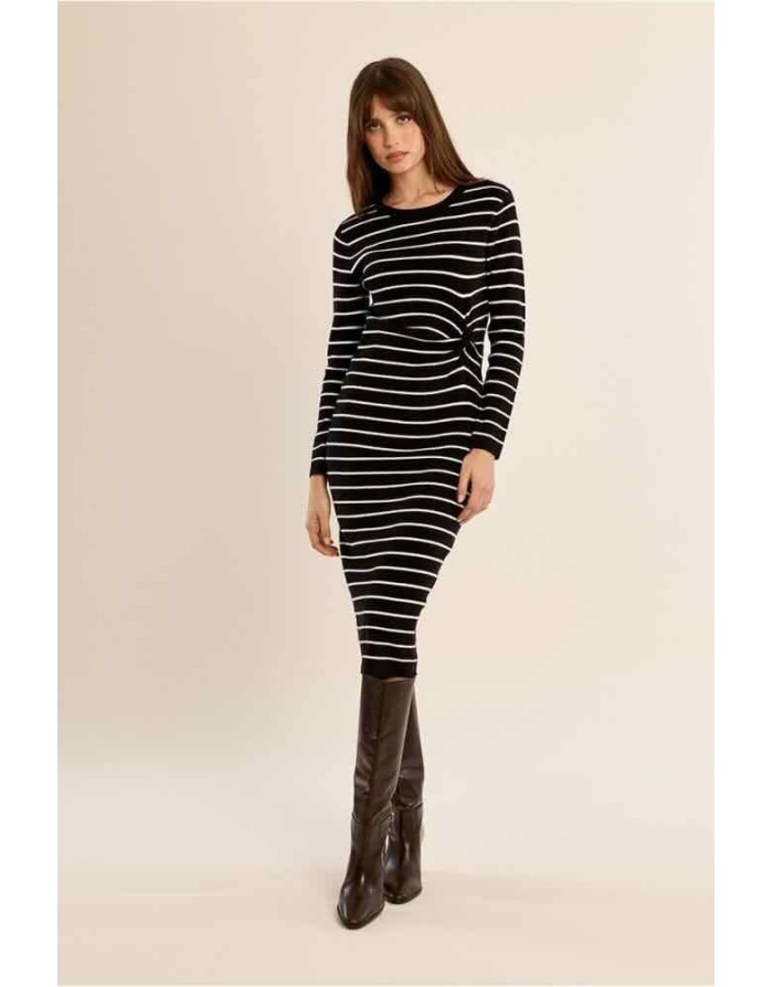 ROBE LONGUE MAILLE NOUEE RAYÉE - MOLLY BRACKEN