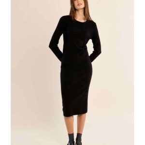 ROBE LONGUE MAILLE NOUEE NOIRE - MOLLY BRACKEN