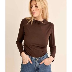 SOUS PULL FIN MARRON COL MONTANT - MOLLY BRACKEN