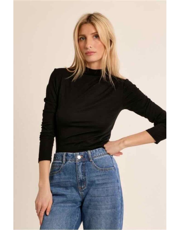 SOUS PULL FIN NOIR COL MONTANT - MOLLY BRACKEN