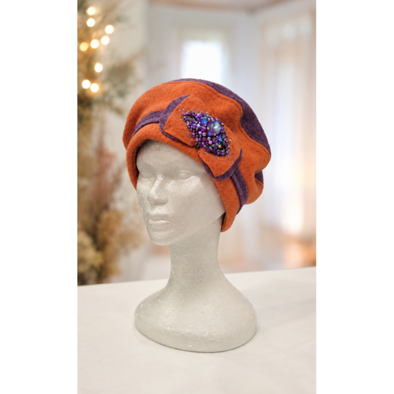 T:L PRECIEUX violet chiné / orange
