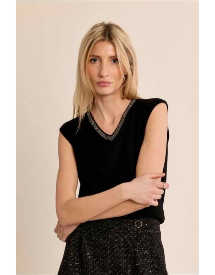 TOP SANS MANCHES STRASS - MOLLY BRACKEN