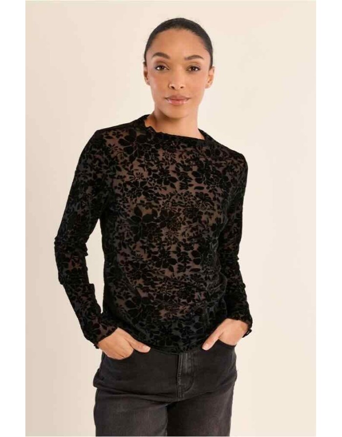 TOP SEMI-TRANSPARENT COL MONTANT - MOLLY BRACKEN