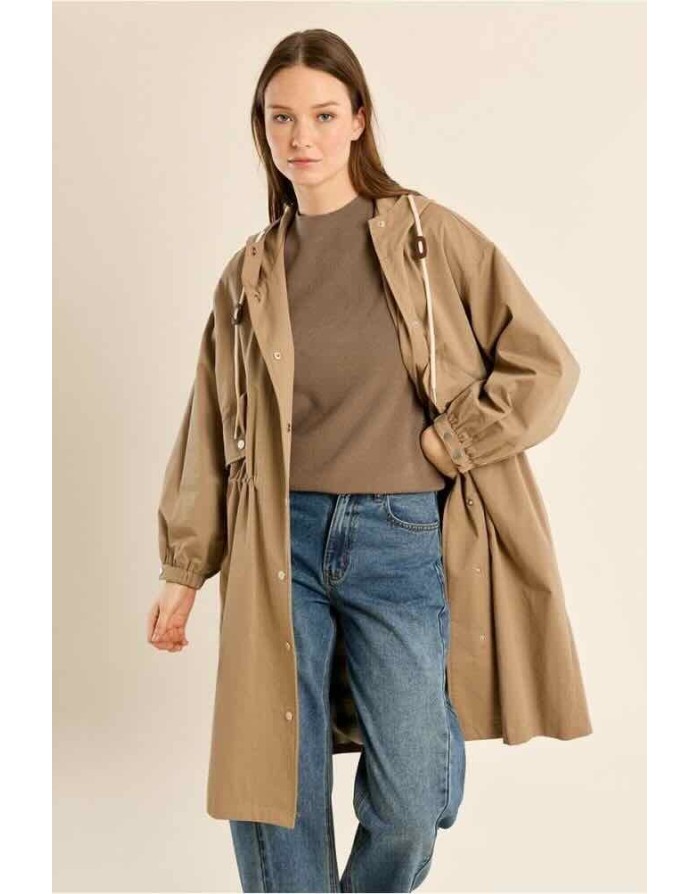 TRENCH COAT À CAPUCHE MANCHES BALLONS - MOLLY BRACKEN