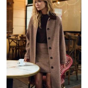 TRENCH COAT PIED-DE-POULE COL VELOURS - MOLLY BRACKEN