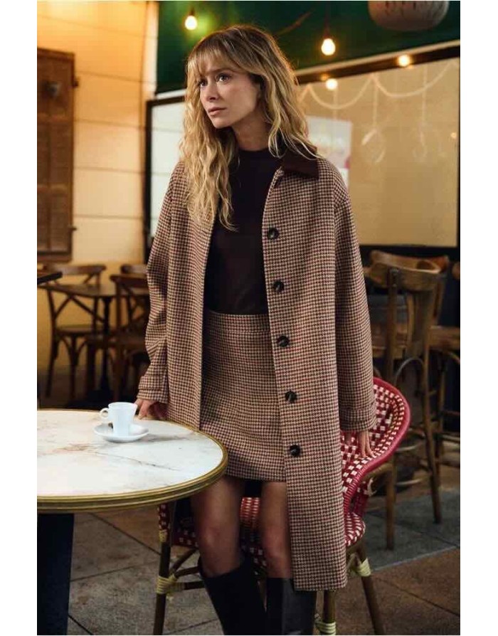 TRENCH COAT PIED-DE-POULE COL VELOURS - MOLLY BRACKEN