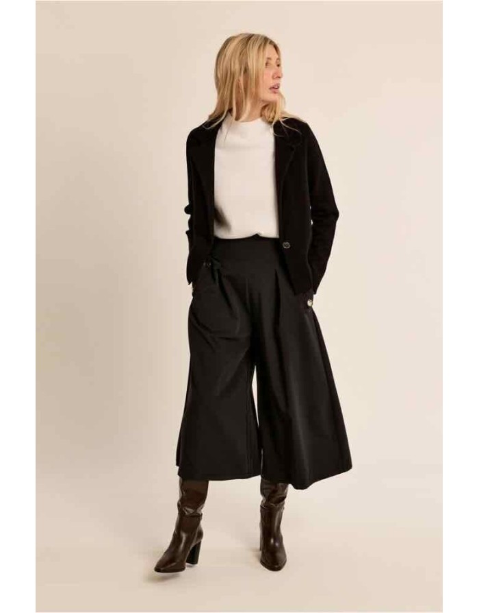 VESTE BLAZER COURTE EN MAILLE NOIRE  - MOLLY BRACKEN