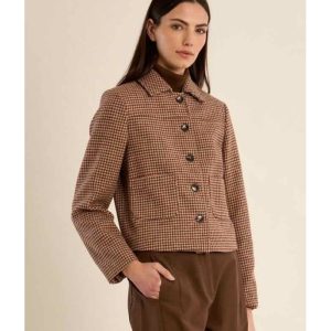 VESTE DROITE BOUTONNEE PIED-DE-POULE  - MOLLY BRACKEN