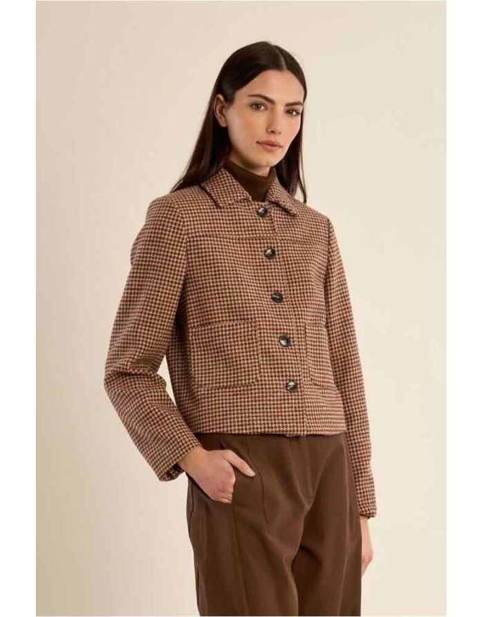 VESTE DROITE BOUTONNEE PIED-DE-POULE  - MOLLY BRACKEN