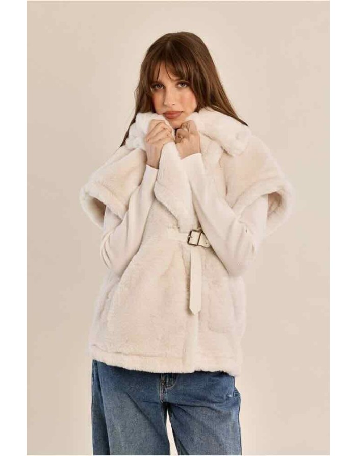 VESTE CINTRÉE FAUSSE FOURRURE - MOLLY BRACKEN