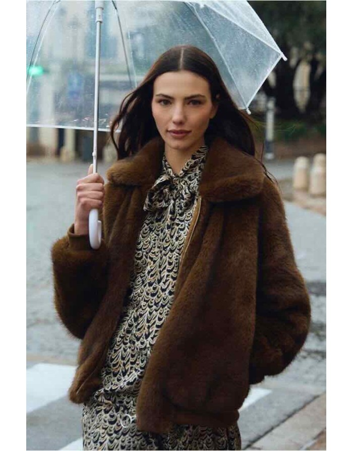 VESTE FAUSSE FOURRURE LARGE COL - MOLLY BRACKEN
