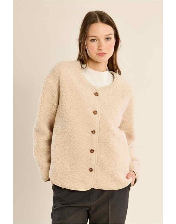 VESTE IMITATION MOUTON CRÈME  - MOLLY BRACKEN
